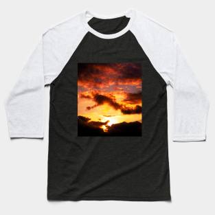 Gold Sunset And Dark Mist Baseball T-Shirt